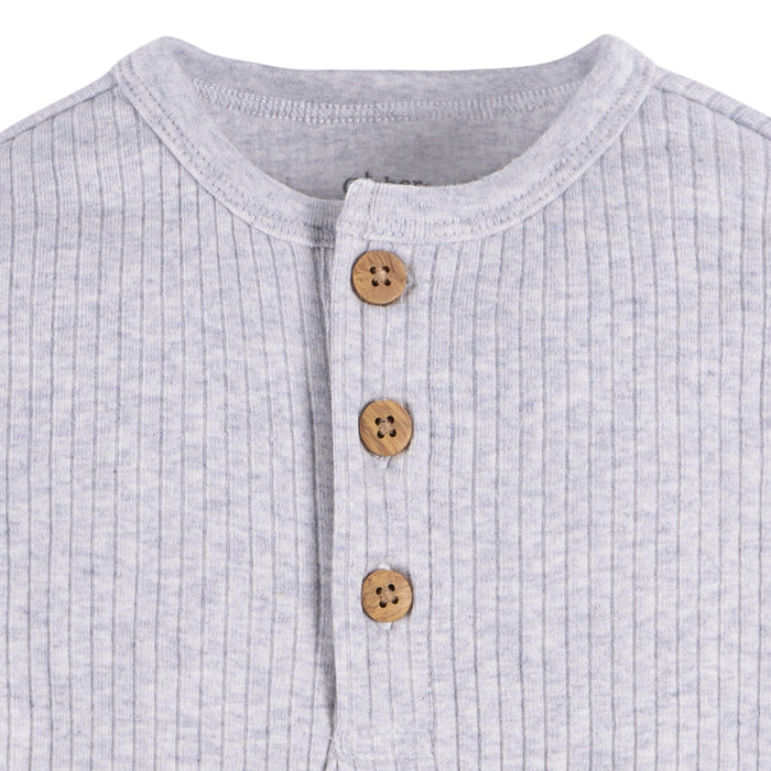 2-Pack Baby Boys Ivory & Grey Henley Onesies® Bodysuits onesies Gerber®