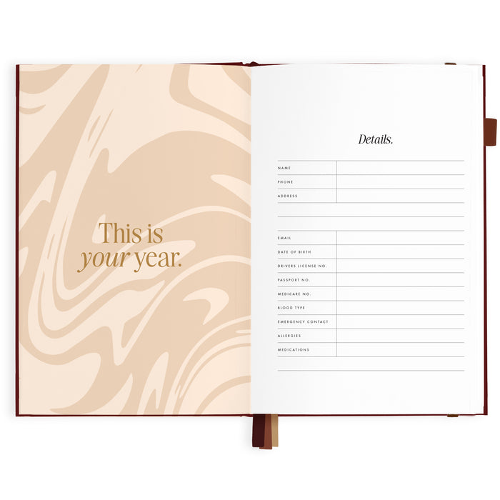 2027 A5 Horizontal Planner - Cherry - PRE-ORDER (25 SEPTEMBER)