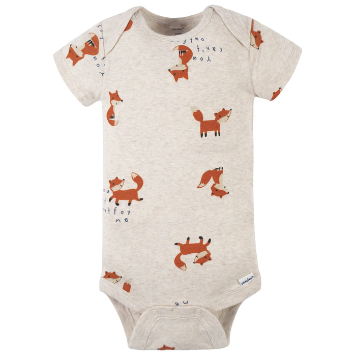 4-Pack Baby Boys Fox Short Sleeve Onesies® Bodysuits-Gerber Childrenswear