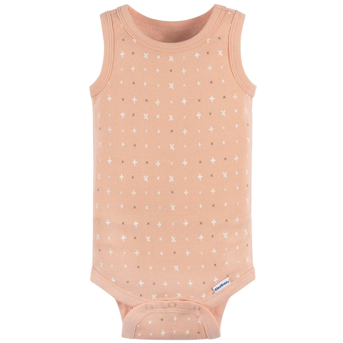 4-Pack Baby Neutral Ivory Safari Sleeveless Onesies® Bodysuits onesies Gerber®