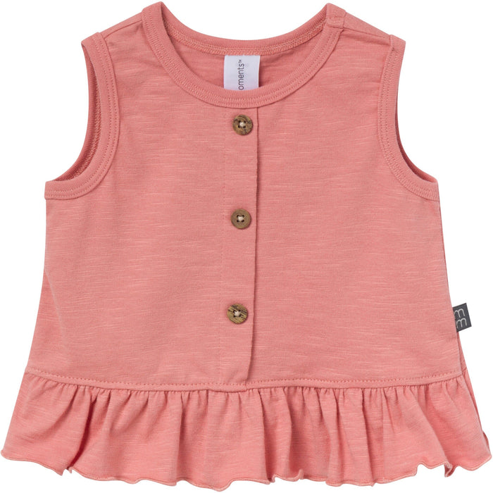 4-Piece Baby Girls Light Rose Flower Bunches/Rose Sleeveless Peplum Tops and Shorts Set outfits Modern Moments™ by Gerber®