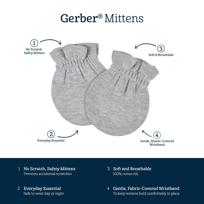 8-Pack Baby Neutral White No Scratch Mittens