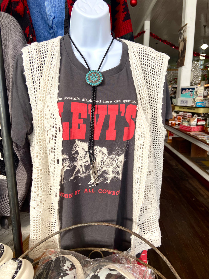 TEE ONLY - Vintage Levi's Overalls Graphic Tee Size XXL, Fits like a Large