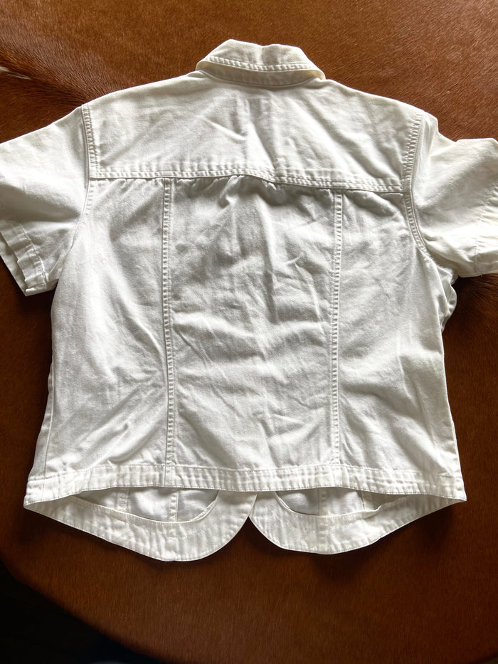 Vintage Crazy Horse Liz Claiborne White Denim Shirt - Deer Creek Mercantile