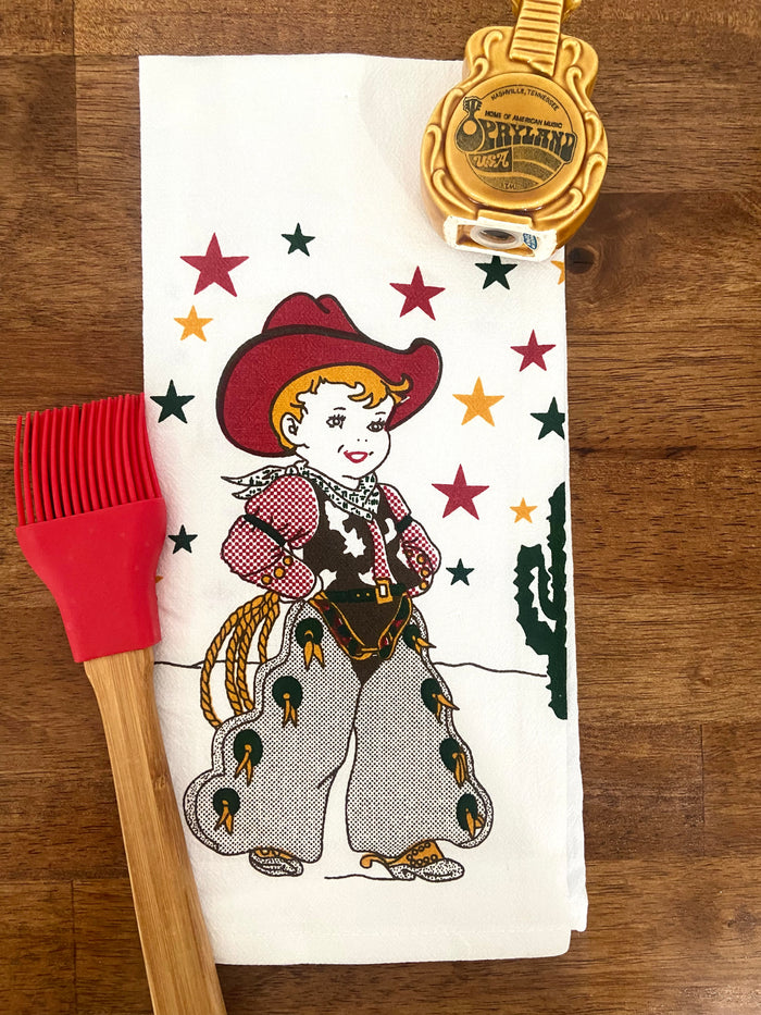 Retro Dish Towel - Little Cowboy - Deer Creek Mercantile