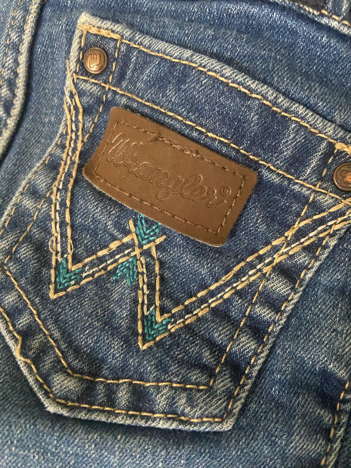 Pre-Loved Youth Girls Wrangler Jeans With Turquoise Stitching *Size 5 Slim - Deer Creek Mercantile