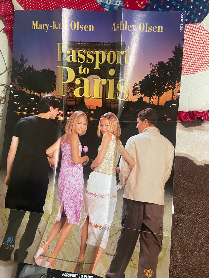Vintage Mary Kate & Ashley Passport To Paris VHS WITH Promo Poster - Deer Creek Mercantile