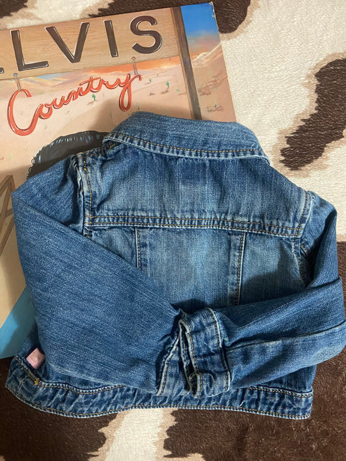 Vintage BabyGap Baby Girls Denim & Heart Jacket, Size 18-24 Months - Deer Creek Mercantile