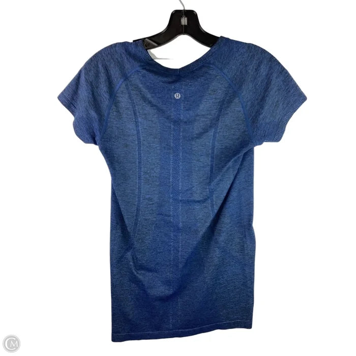 Athletic Top Short Sleeve By Lululemon In Blue, Size: 8