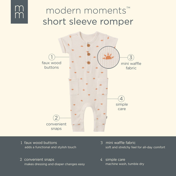 Baby Neutral Beige Suns Short Sleeve Long Leg Romper rompers Modern Moments™ by Gerber®