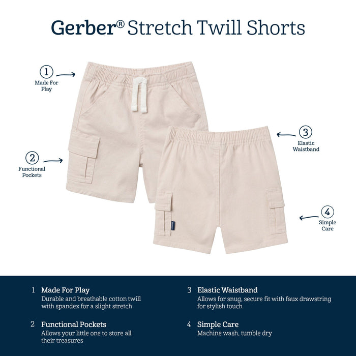 Baby & Toddler Boys Tan Twill Shorts Pants & Bottoms Gerber®