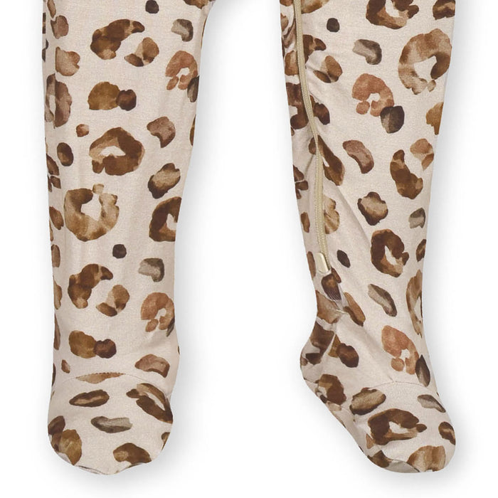 Baby & Toddler Girls Leopard Buttery-Soft Viscose Made from Eucalyptus Snug Fit Footed Pajamas