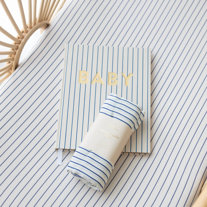 Breton Stripe Organic Fitted Bassinet Sheet/Change Pad Cover