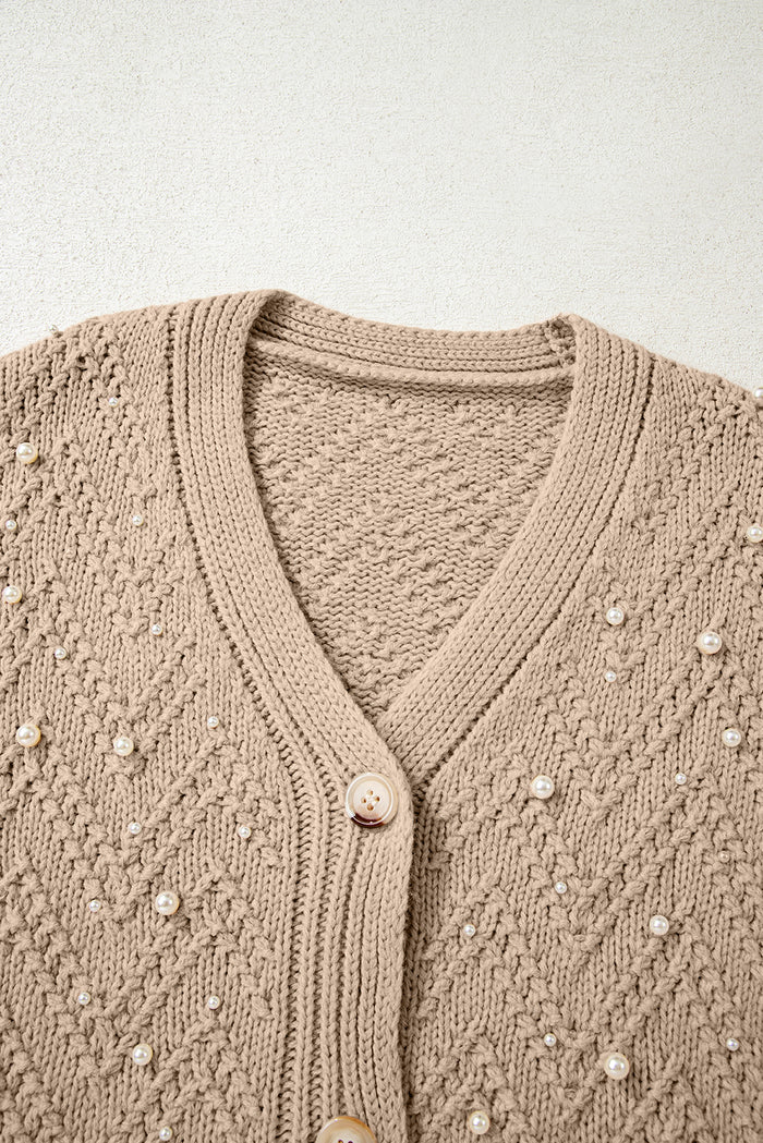 Cardigan à Perles et Col V