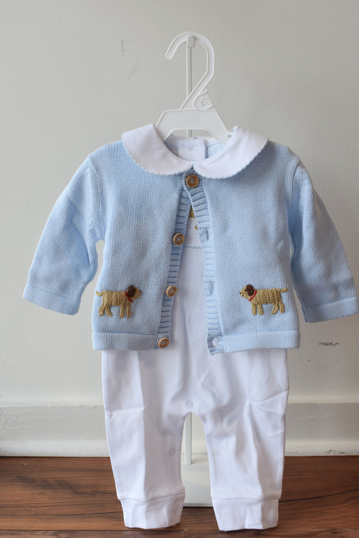 Crochet Cardigan-Blue Lab