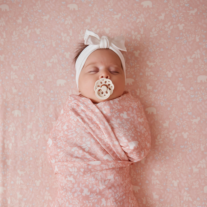 Forest Friends Peony Organic Cot Sheet