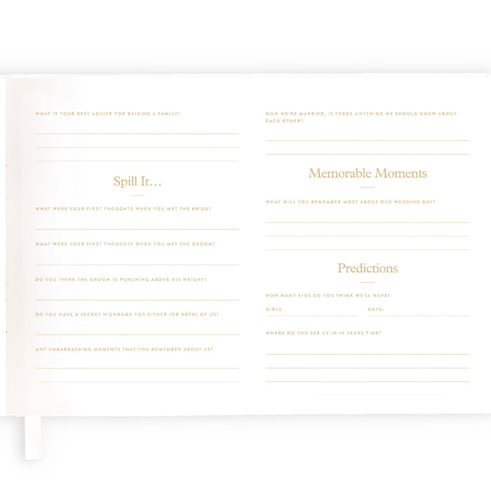 Forever & Always Prompted Wedding Guest Book