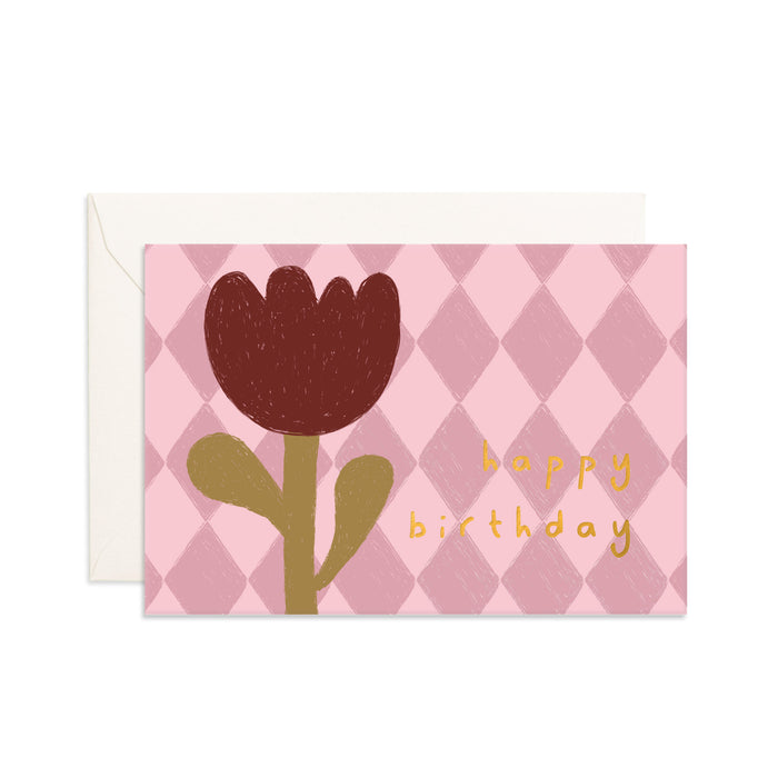 Happy Birthday Tulip Mini Greeting Card