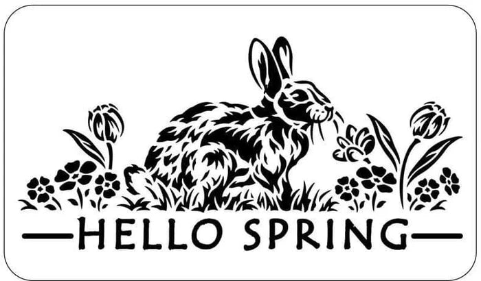 Hello Spring Rabbit Stencil by JRV