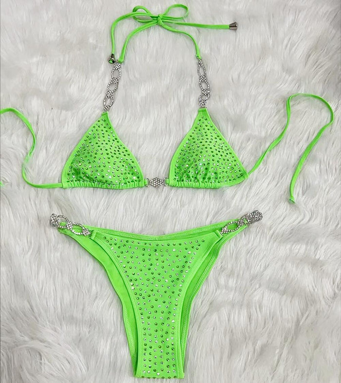 Maillot de bain bijoux strass Vert