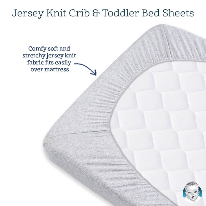Boys Gray Fitted Crib Sheet-Gerber Childrenswear