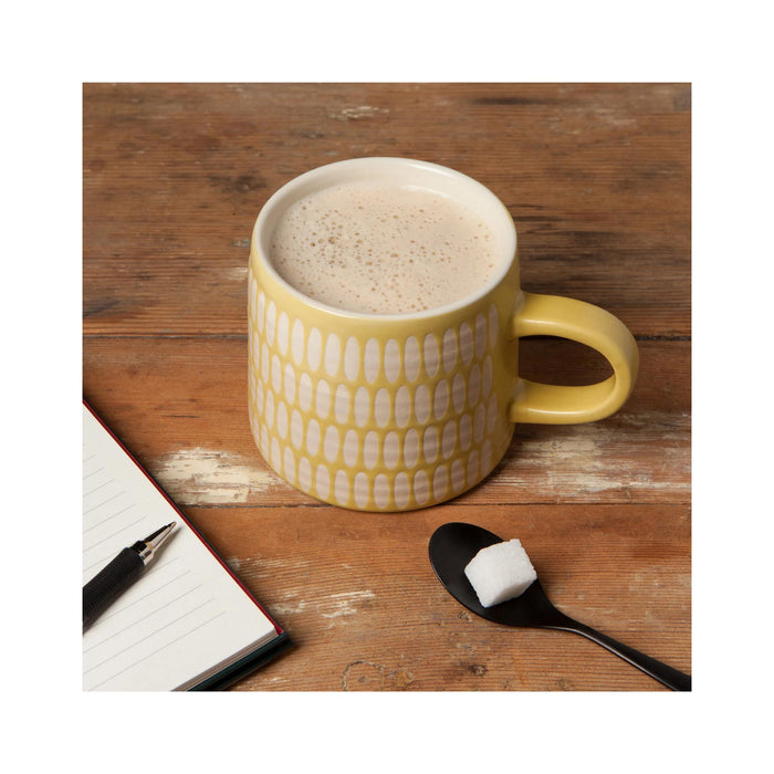 Ochre Imprint Mug - in use