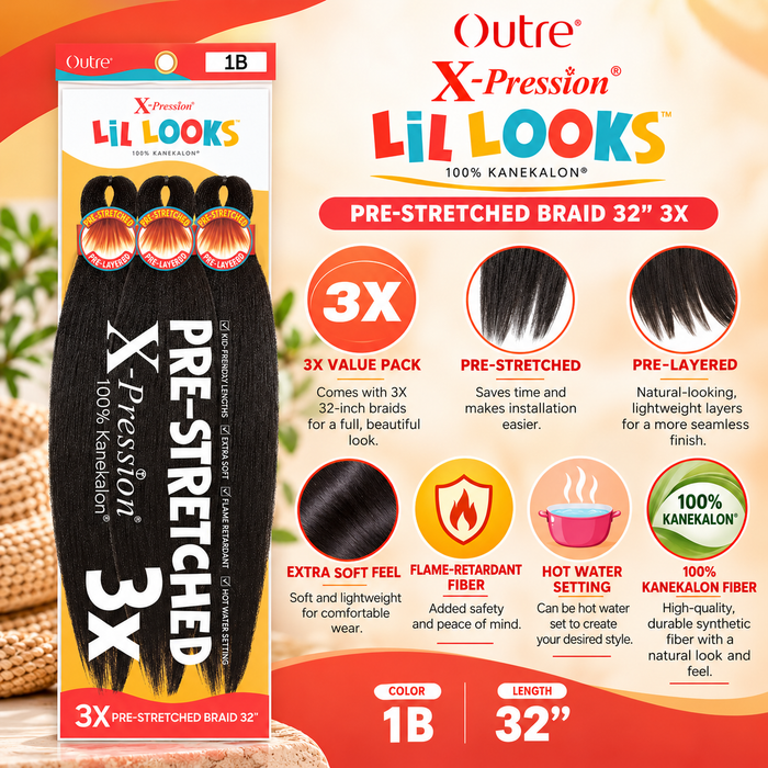 Outre – X-PRESSION - LIL LOOKS PRE-STRETCHED BRAID 32" 3X OUTRE