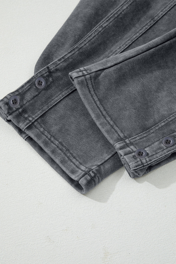 Pantalon décontracté taille haute style jogging gris