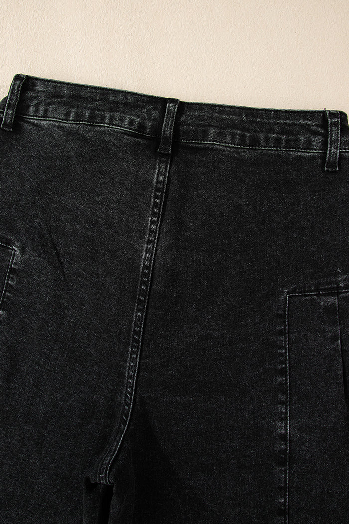 Pantalon en denim gris foncé *