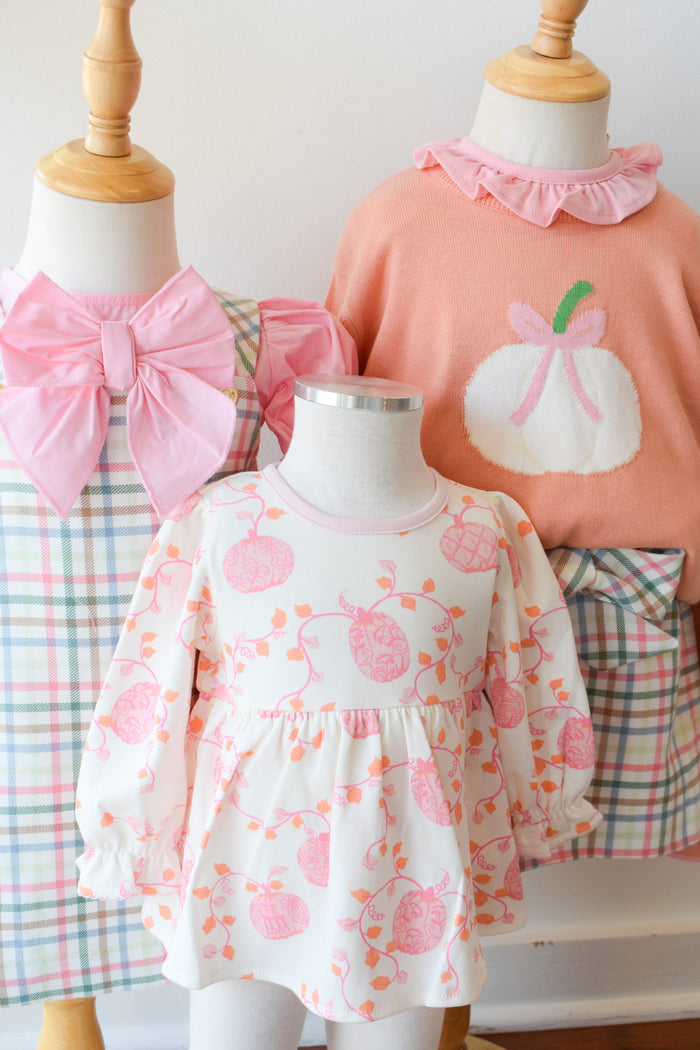 Pleated Ginny Jumper-Manalapan Plaid