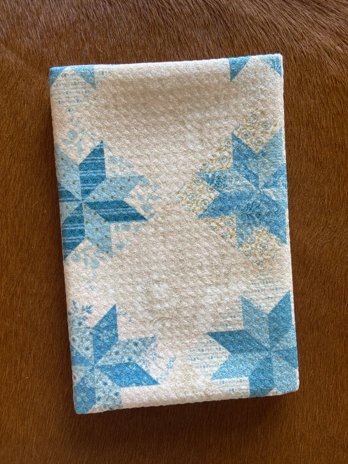 Quilt Print Dish Towel ~ Blue Bird Star - Deer Creek Mercantile