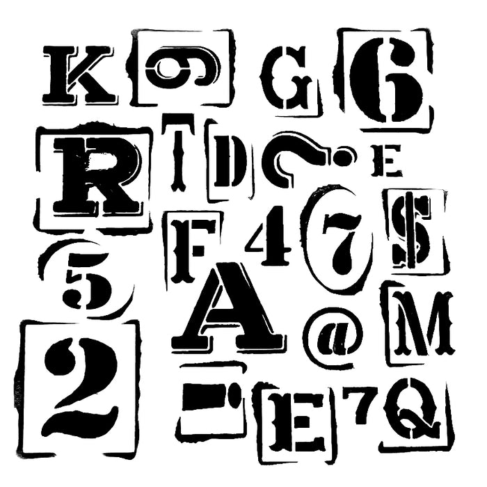 Roycycled Numbers Stencil