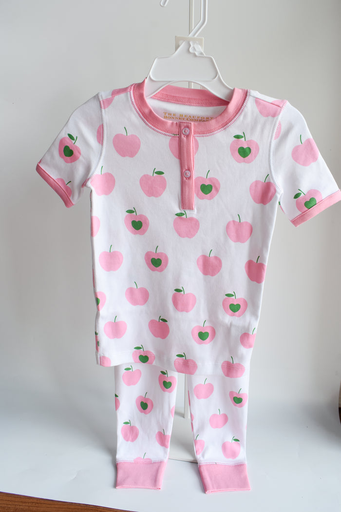 Sara Jane’s Short Sleeve Sleep Set-Pink Applecrest Orchard