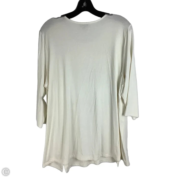 Top 3/4 Sleeve By J. Jill In Cream, Size: L Tall
