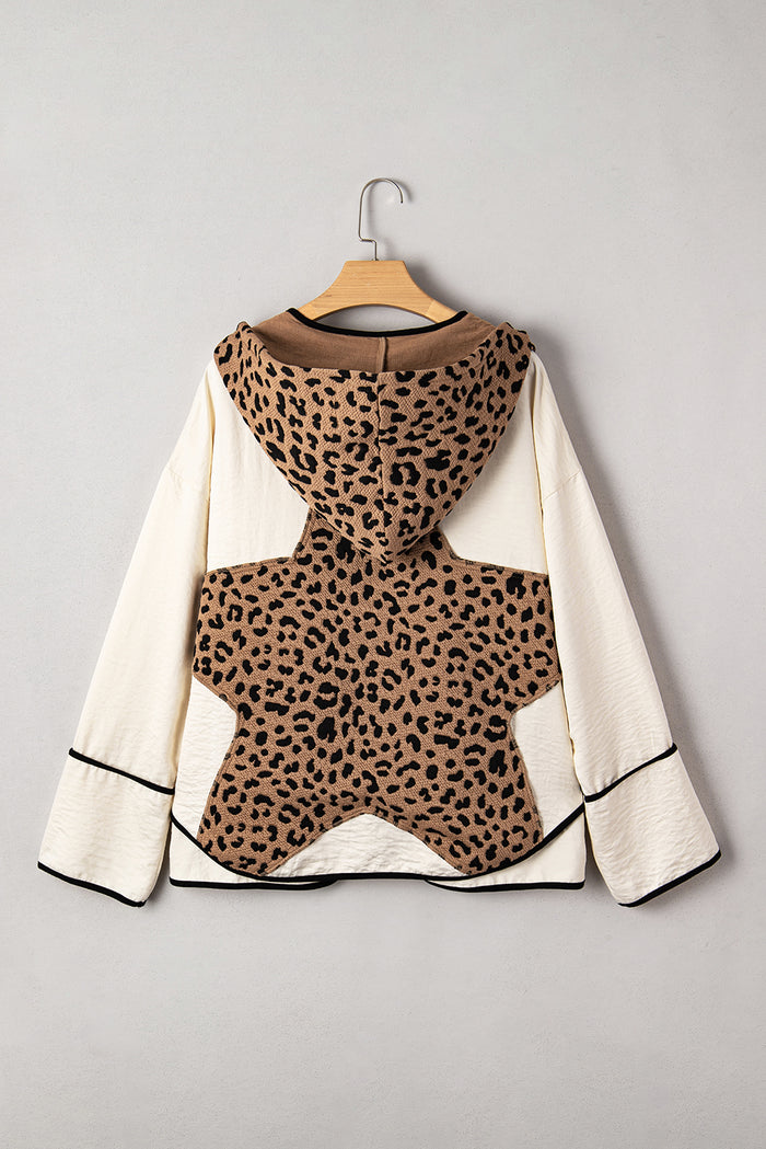 Veste à Capuche Patchwork Léopard