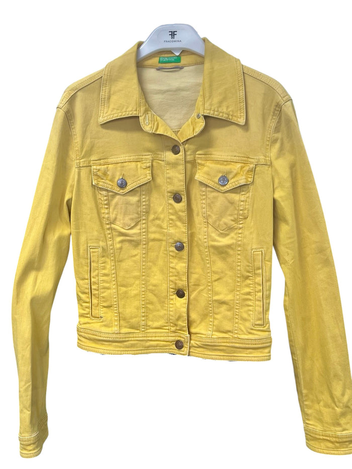 Veste en jean courte coloris jaune