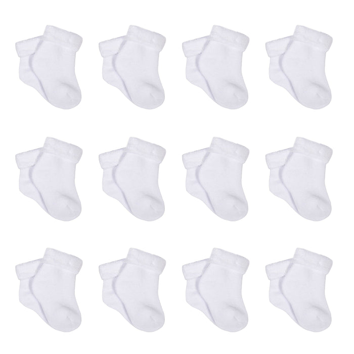 12-Pack White Terry Socks-Gerber Childrenswear