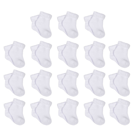 18-Pack Baby Neutral White Wiggle Proof® Socks