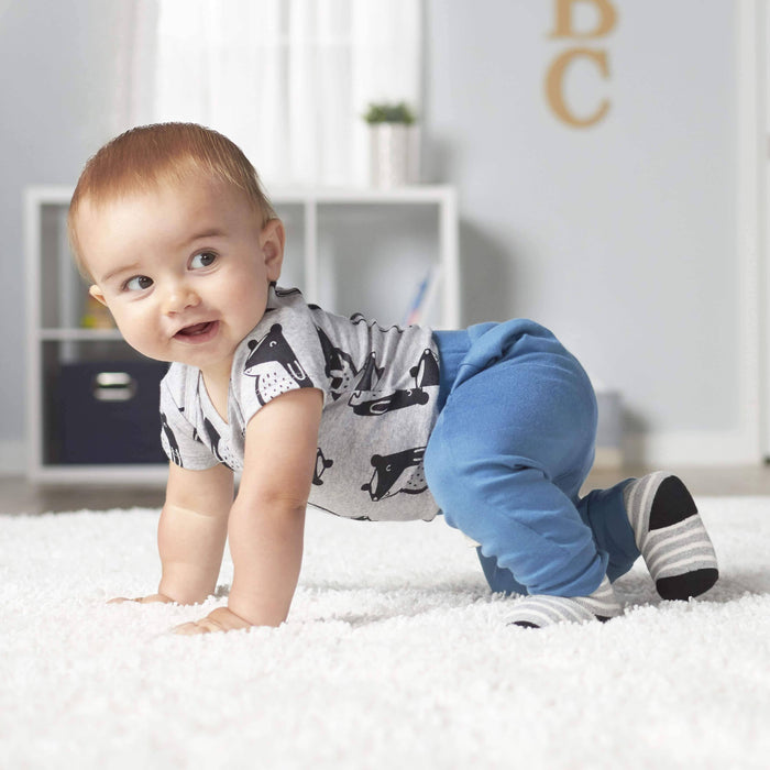2-Pack Baby Boys Comfy Stretch Blue & Black Pants-Gerber Childrenswear