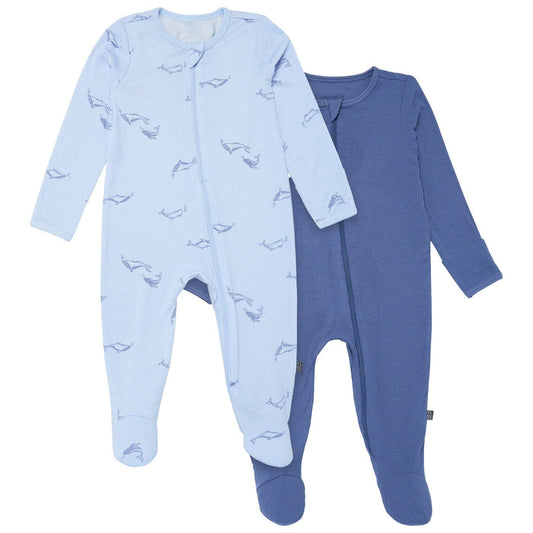 2-Pack Baby Boys Light Blue Whale Sleep 'N Play With Mittens sleepwear Modern Moments™ by Gerber®