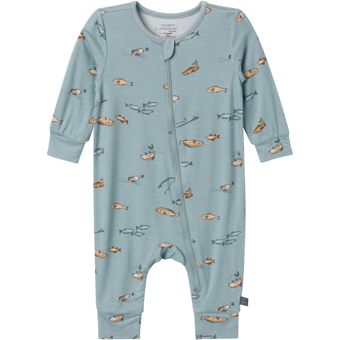 2-Pack Baby Boys Medium Teal Fishing Footless Coveralls