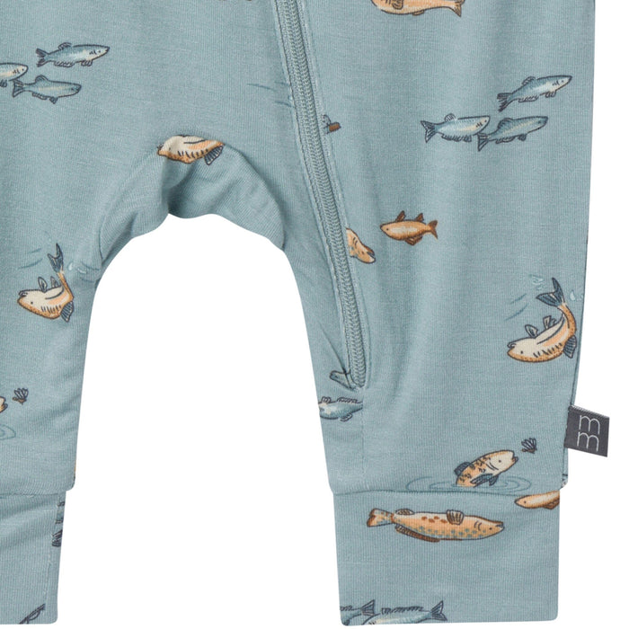 2-Pack Baby Boys Medium Teal Fishing Footless Coveralls