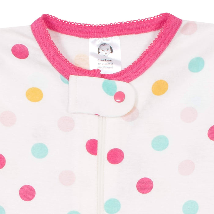 2-Pack Baby & Toddler Girls Cats Snug Fit Footed Cotton Pajamas-Gerber Childrenswear