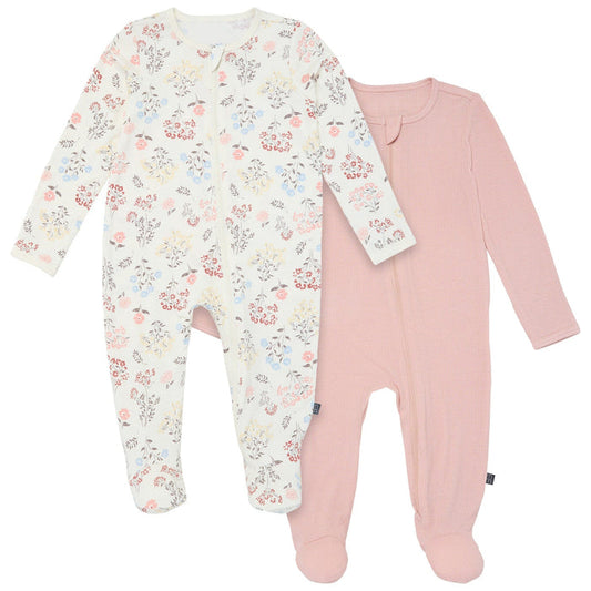 2-Pack Baby Girls Ivory Wildflower Sleep 'N Play With Mittens sleepwear Modern Moments™ by Gerber®