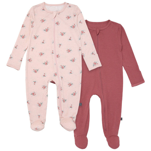 2-Pack Baby Girls Pink Roses Sleep 'N Play With Mittens sleepwear Modern Moments™ by Gerber®
