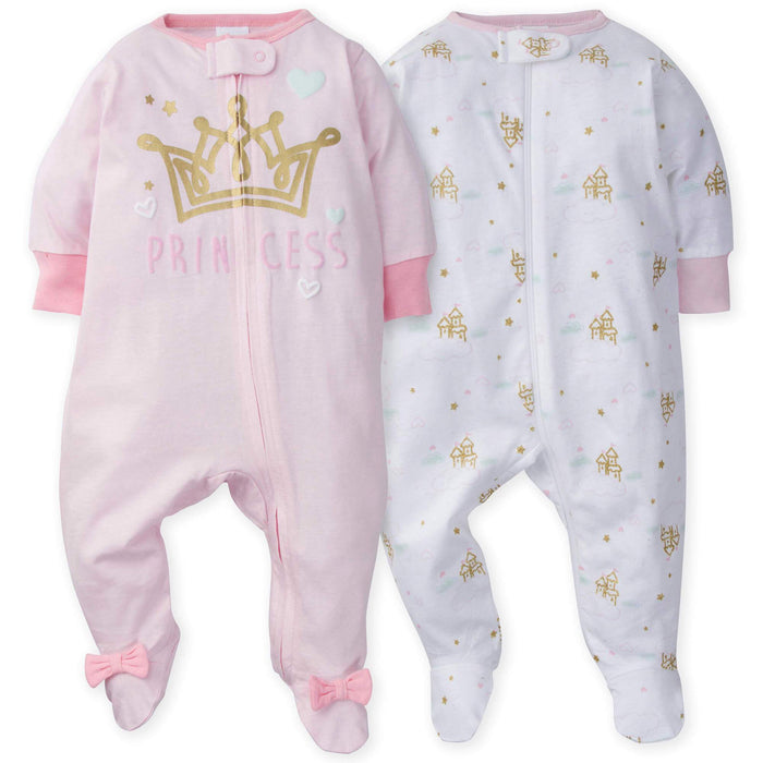 2-Pack Baby Girls Princess Castle Sleep N' Plays