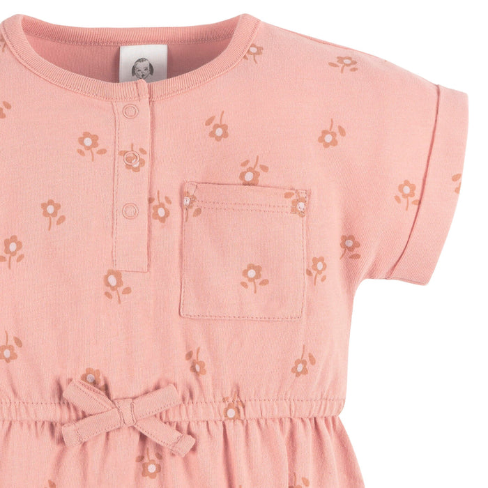 2-Pack Baby Girls Retro Floral Romper