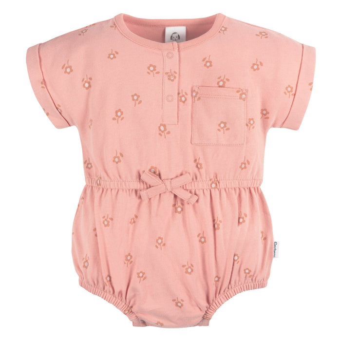2-Pack Baby Girls Retro Floral Romper