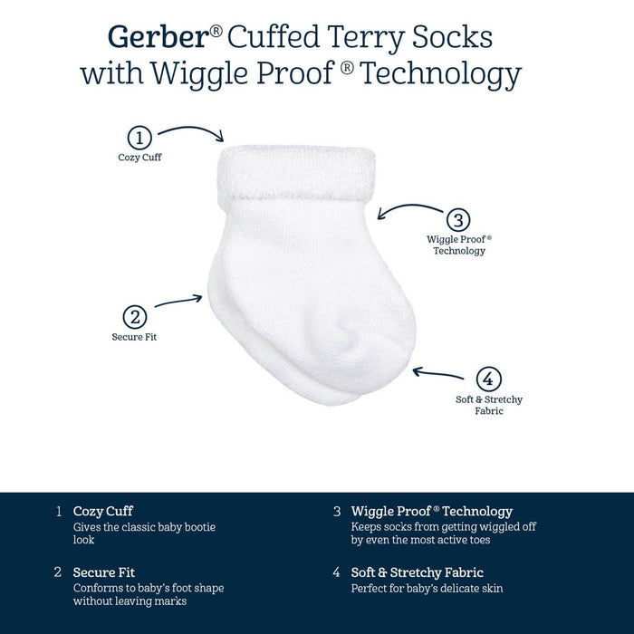2-Pack Baby Girls She Sells Sea Shells Terry Socks Socks Gerber®