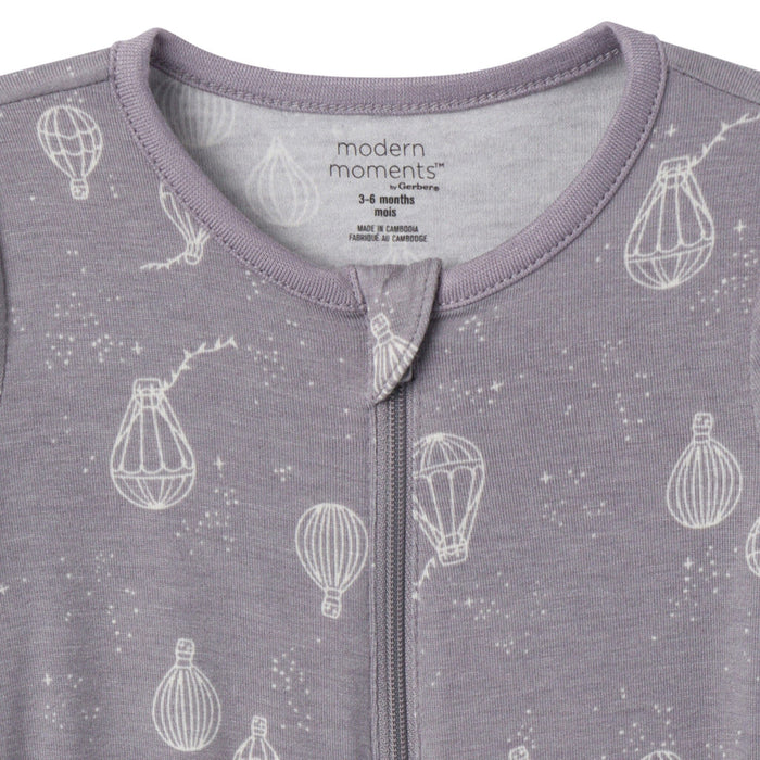 2-Pack Baby Neutral Silver Hot Air Ballon Footless Coveralls